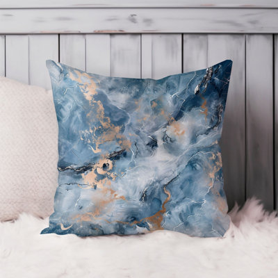 Abstract Blue Geode Crystals Marble V Modern
