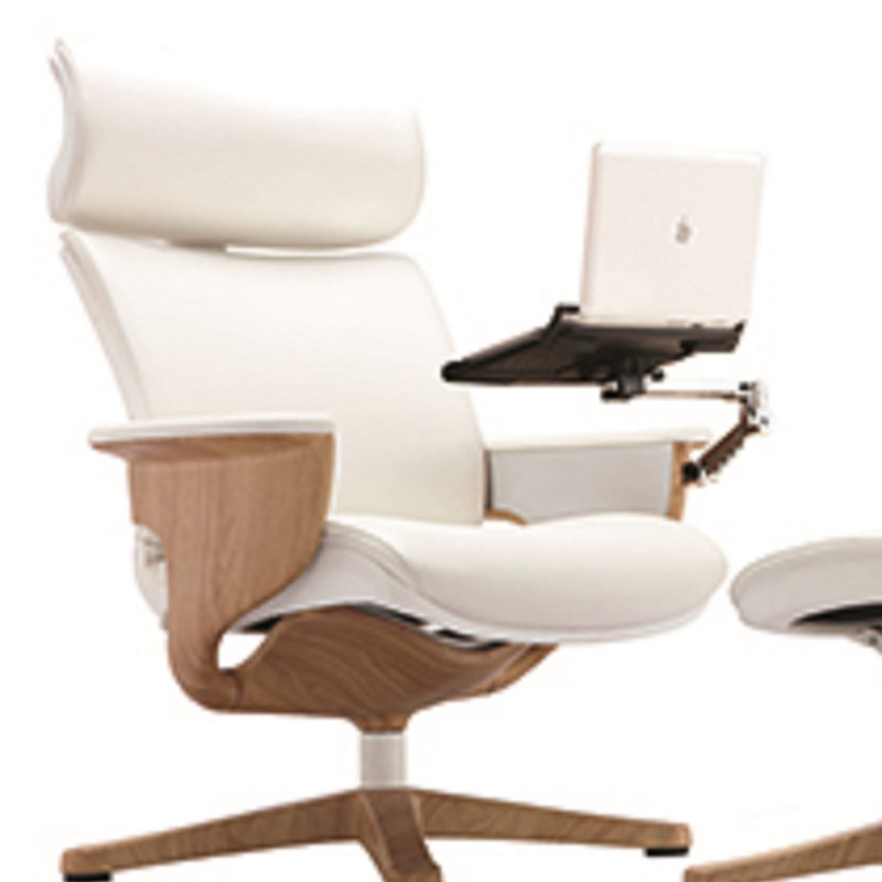 Odacia Swivel Faux Leather Executive Office Chair, White