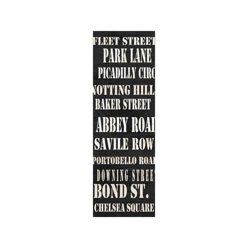 London Streets - Panoramic Print on Canvas, 30.48 cm H x 91.44 cm W x 1.91 cm D, Wrapped Canvas