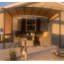 Pavillon de jardin d'extérieur 12 x 9 pi avec structure en rouille - Auvent rétractable, beige
