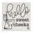 Toilet Hello Sweet Cheeks Black and White Curly Script Cursive by Penny Lane Publishing - Textual Art on Canvas-1135564730