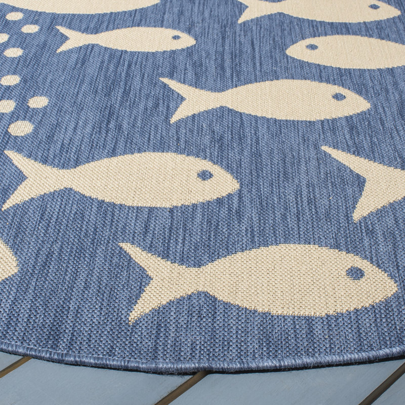 Torquay Performance Indoor/Outdoor Area Rug, Round 5'3"