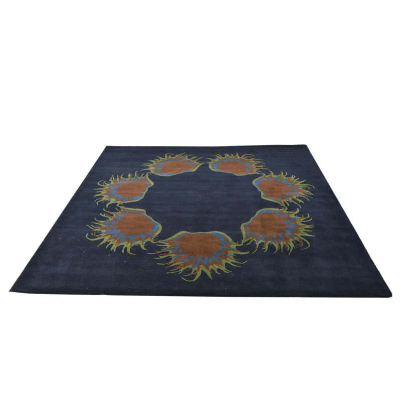 Tapis carré bleu marine Jaycee