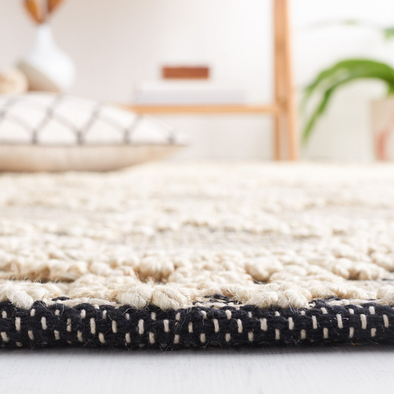 Tapis géométrique en jute / coton Aristia, Rectangulaire 3 pi x 5 pi