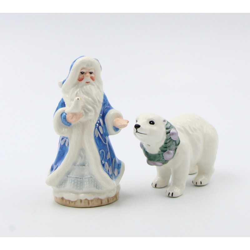 North Pole Santa And Polar Bear Salt And Pepper