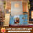Full Size House Loft Bed With Sills And Tents, Solid Wood Loft Bed With Ladders And Slide, Chic Design With Lights, No Box Spring Needed, Natural+blue-2114181131-2114181132