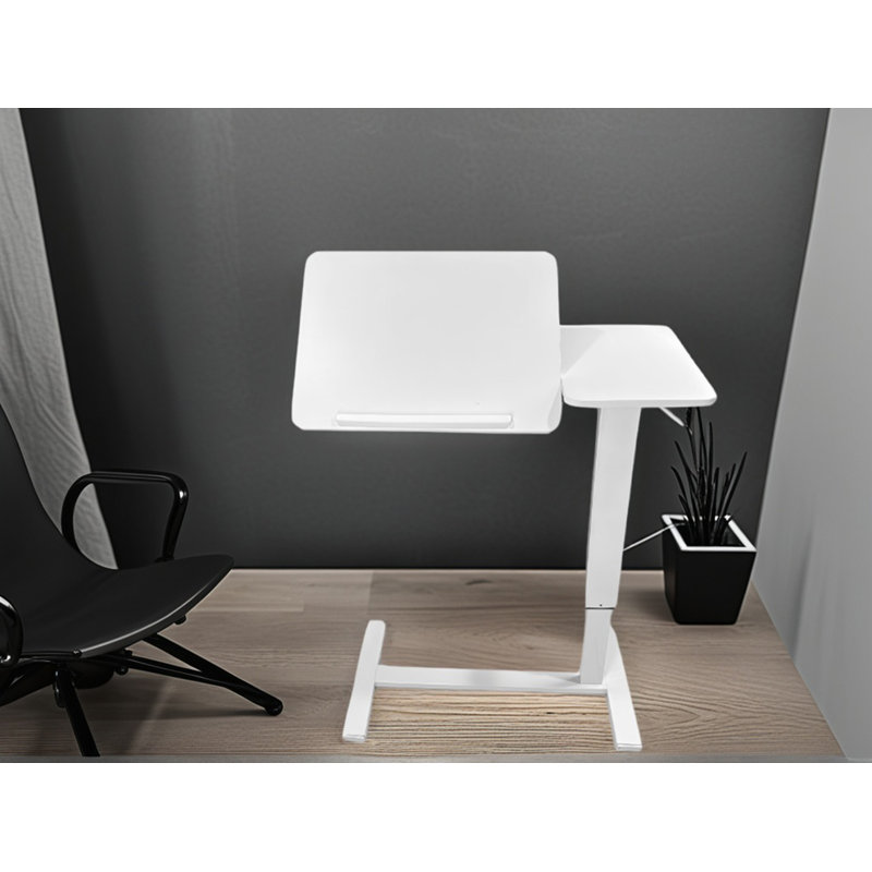 Bedside Table,Folding Overbed Bedside Desk Mobile Rolling Laptop Stand Tilting Overbed Table With Wheels Height Adjustable Tray Table