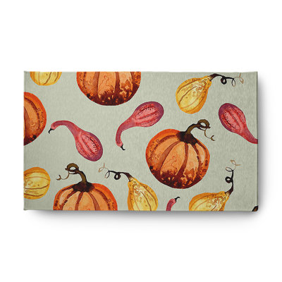 Tapis en chenille à motif d'automne Gourds Galore CRH1327GR50