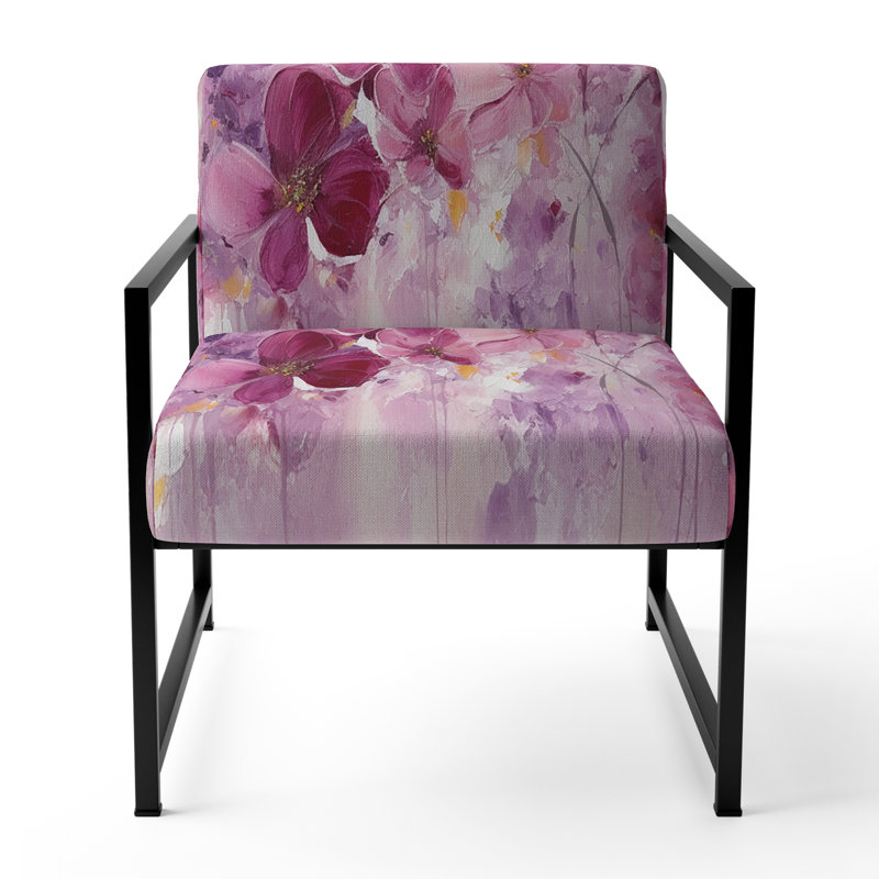 Chaise d'appoint rembourrée Fuschia, Noir