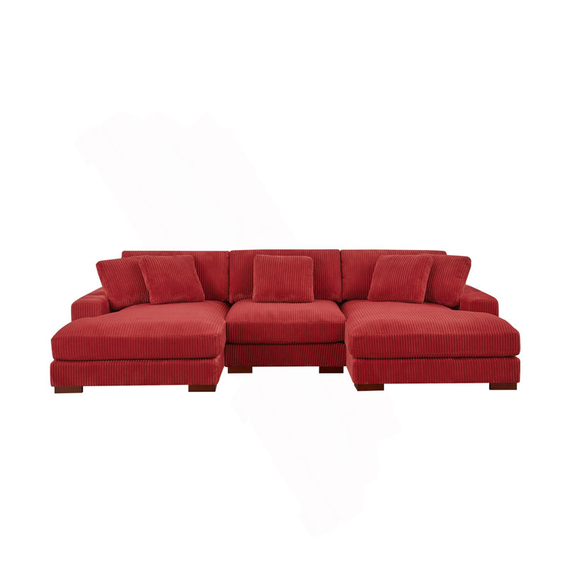 Grand canapé modulaire à double assise en velours côtelé Large Seating