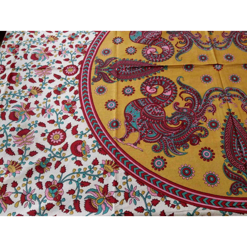 Tapisserie en coton peacock, Rouge, H 106 po x l 106 po