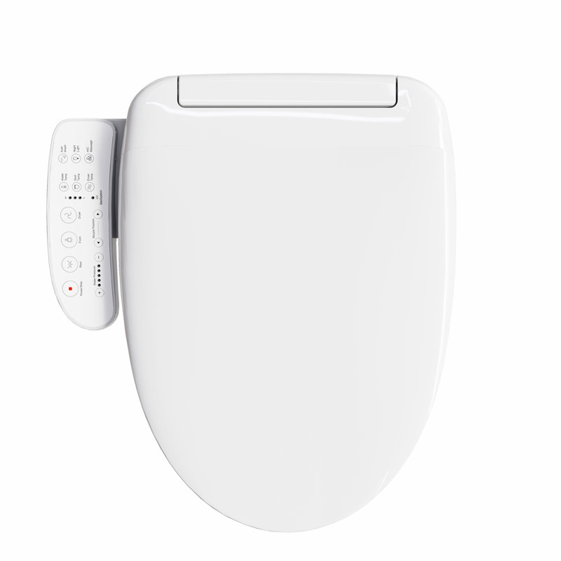 Smart Toilet Bidet Seat with Warm Water Flush, Heated Seat, Night Light, Dryer (Toilet Not Included)