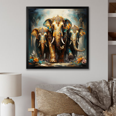 Art asiatique, éléphants thaïlandais X - Art mural asiatique