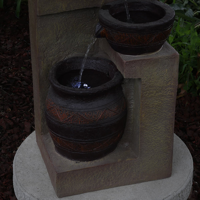 Laiqah Weather Resistant Floor Fountain with Light