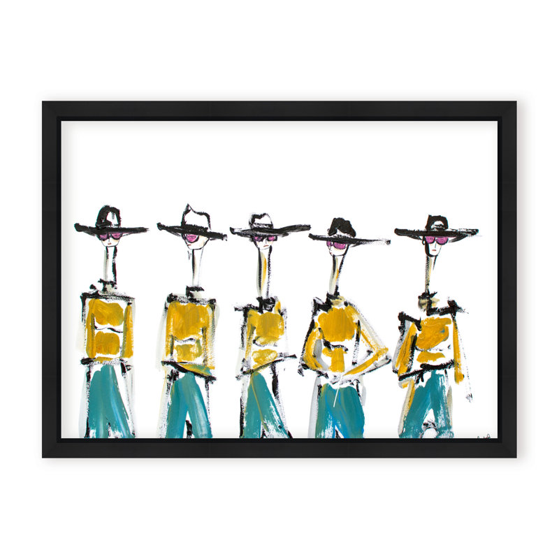 Hats And Slacks Print by Chauncey Jacks, 12" H x 16" W x 2.375" D, Framed Canvas, Black