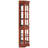 Corner Display Cabinet With 5 Shelves And Lighting, Walnut Look Finish Curio Led Lighting-460379196