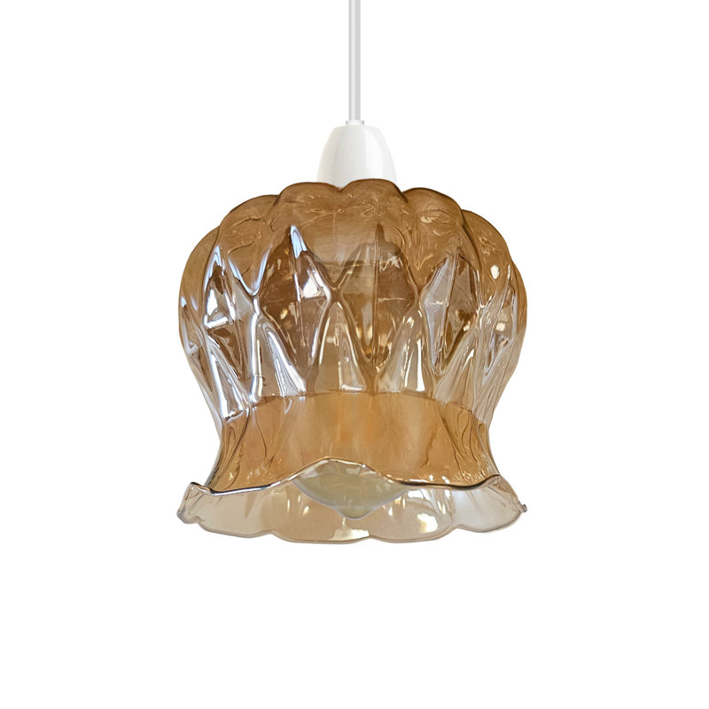 11cm H Glass Dome Lamp Shade ( Screw On ), Amber