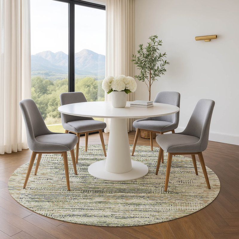 Premium Machine Washable Ansley Moroccan Rug, Round 8'