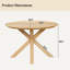 Table de salle à manger ronde en bois d'acacia de 44,5 pouces avec base en X à lattes pour table de jardin à l'arrière
