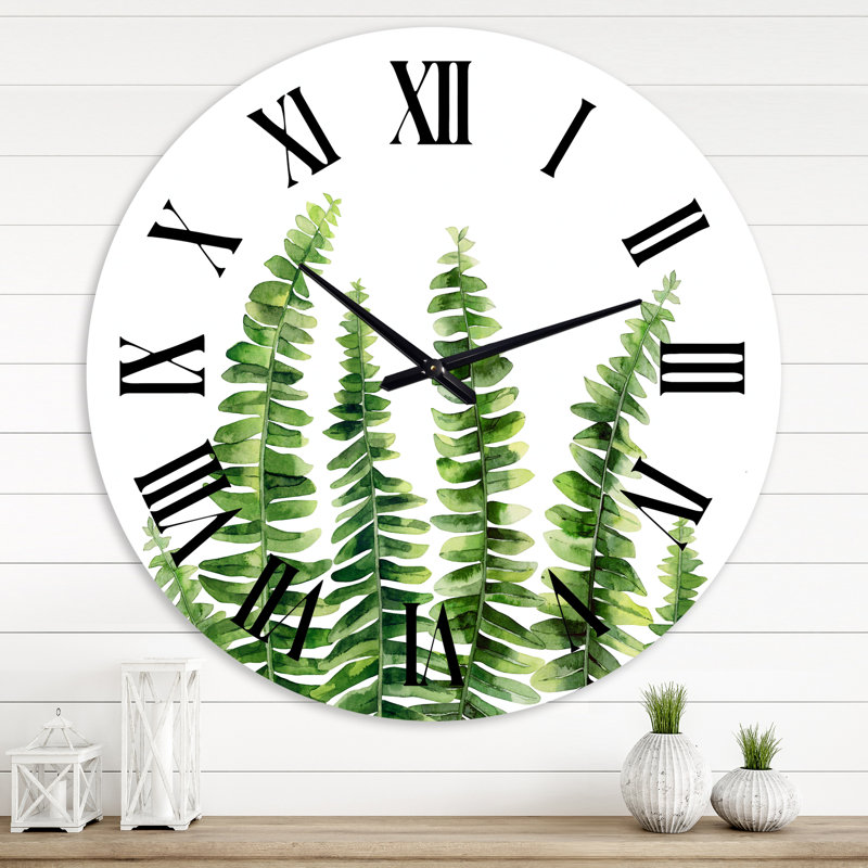 Fern Leaves - II - Horloge murale, Surdimensionné