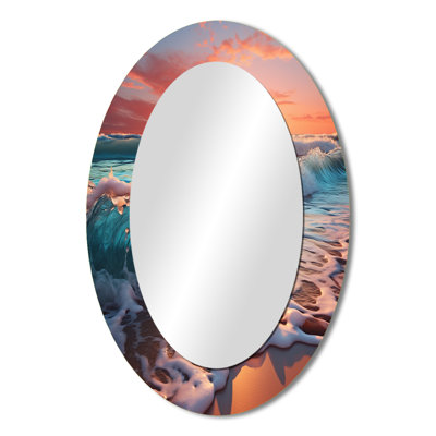 Sunset Horizon IV - Coastal Oval Wall Mirror