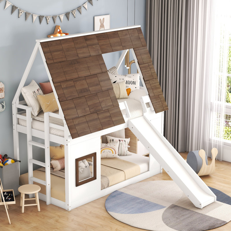 Ajoloko Kids Twin Over Twin Bunk Bed
