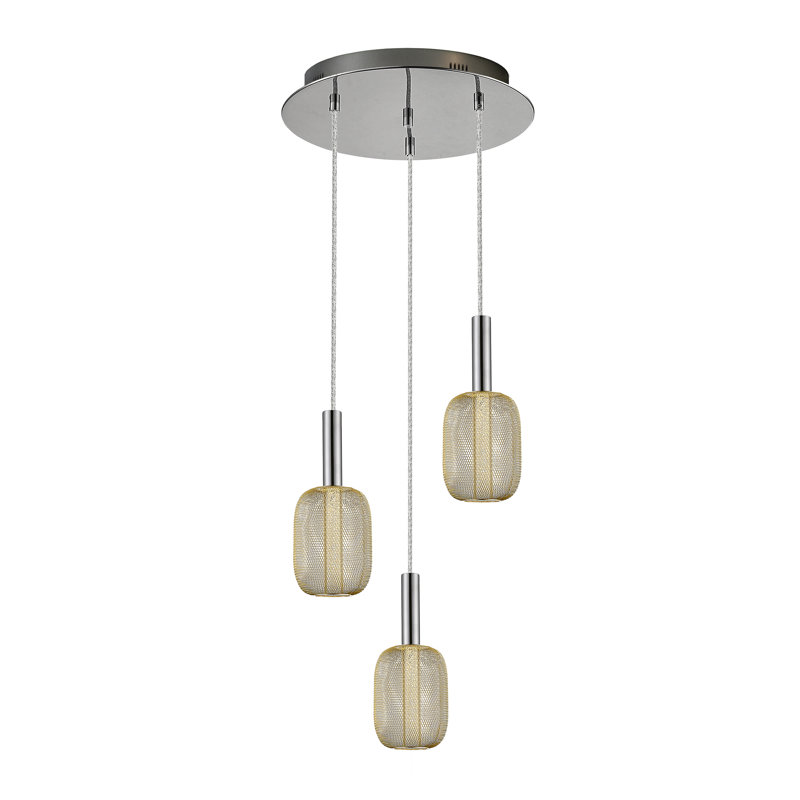 Mendota 3 - Light Chrome/Gold LED Pendant