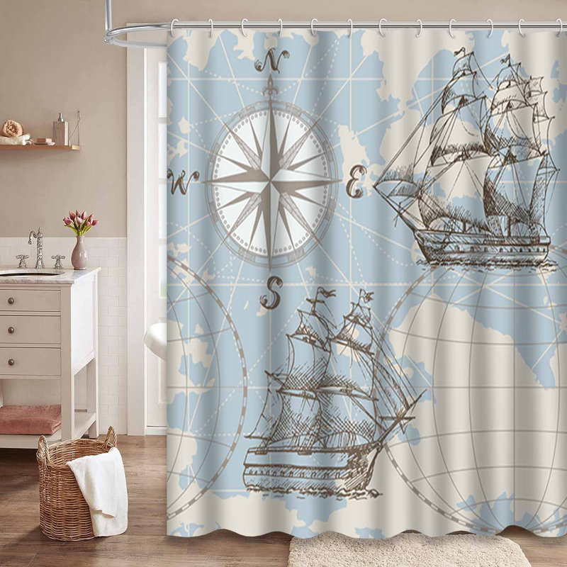 Rideau de douche imperméable avec 12 crochets, L 72 po x l 84 po