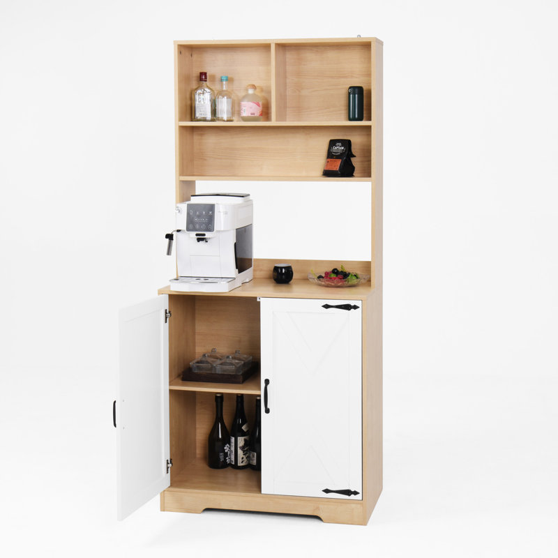 Garde-manger à 2 portes avec 3 tablettes - Compartiment de cuisine moderne, amplement de rangement pour la salle à manger, électroménagers, espace de rangement