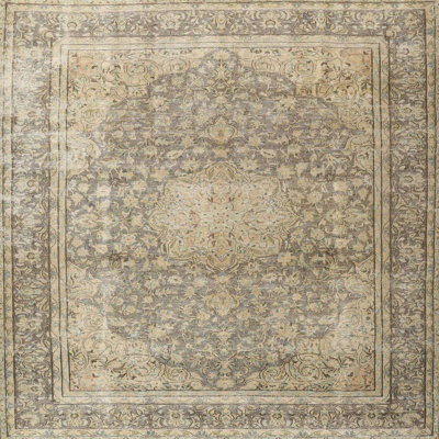 Tapis beige/noir traditionnel Barwen