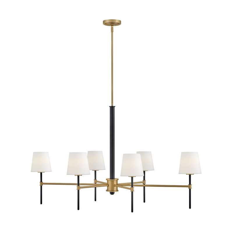 Saunders 45" Six-Light Shaded Linear Chandelier