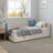 Modern Style L Shape Corner Bed, Linen Upholstered  Daybed  With Two Storage Drawers-1941418512