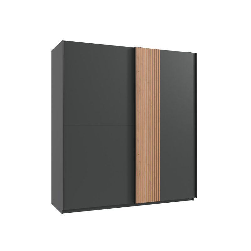 Naadira 2 Door Manufactured Wood Wardrobe, Black