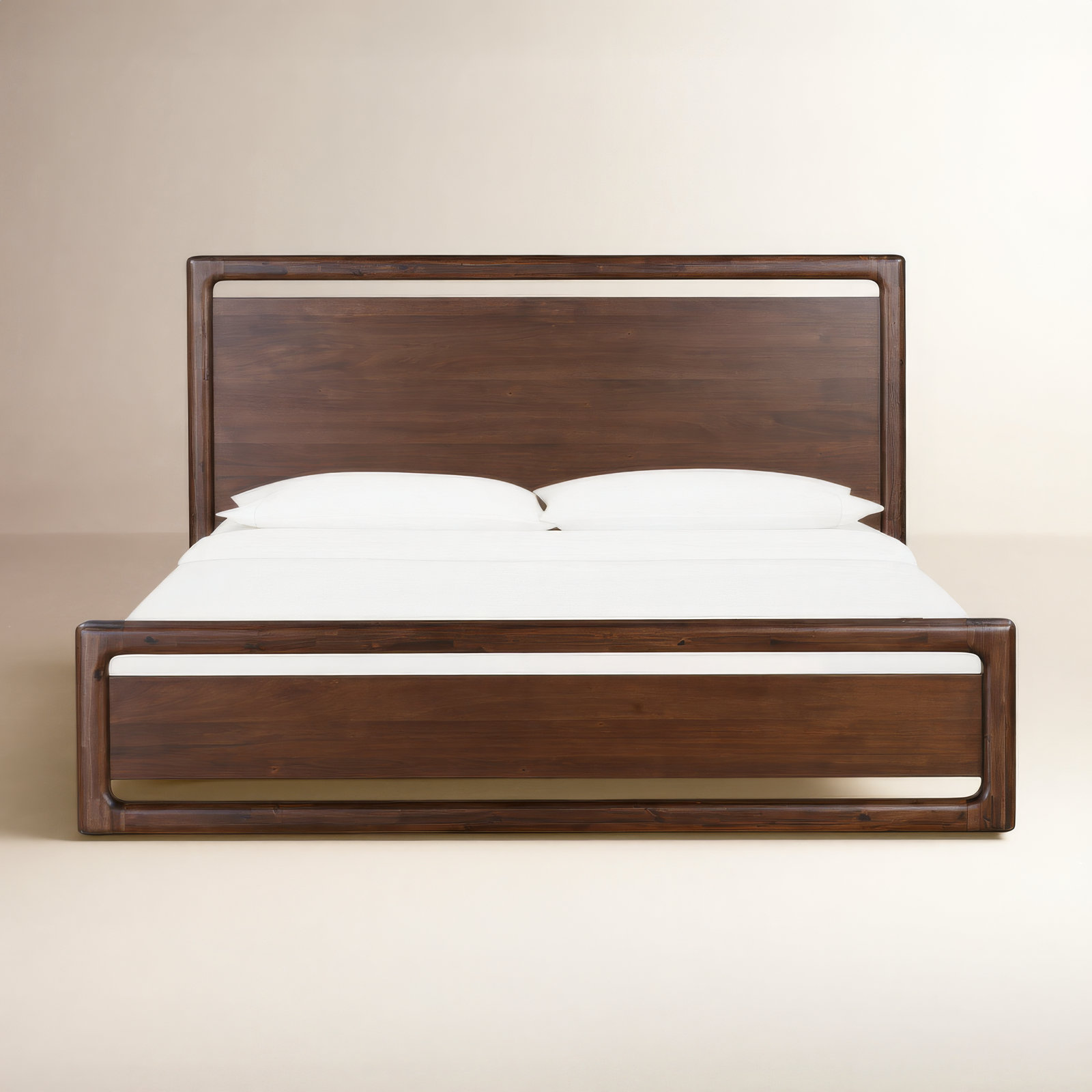 Rosy Solid Wood Platform Bed, King