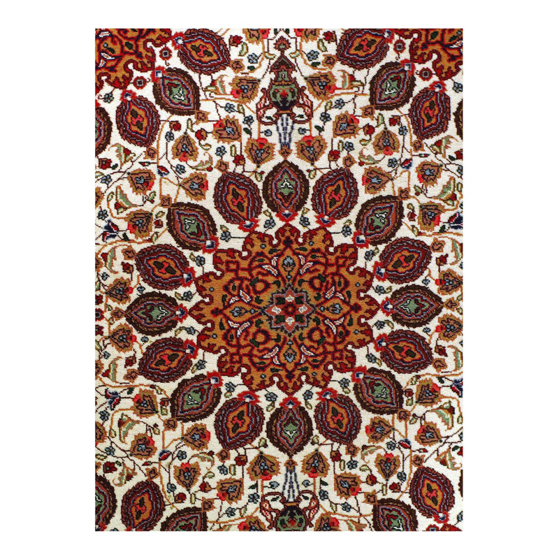 Michiru Hand Woven Cotton and Wool Oriental Area Rug