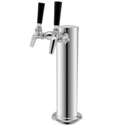 Kegco Stainless Steel Dual Tap Half Barrel (Full Size) and Mini Keg Conversion Kit with Door Lock and Adjustable Temperature for Commercial Use