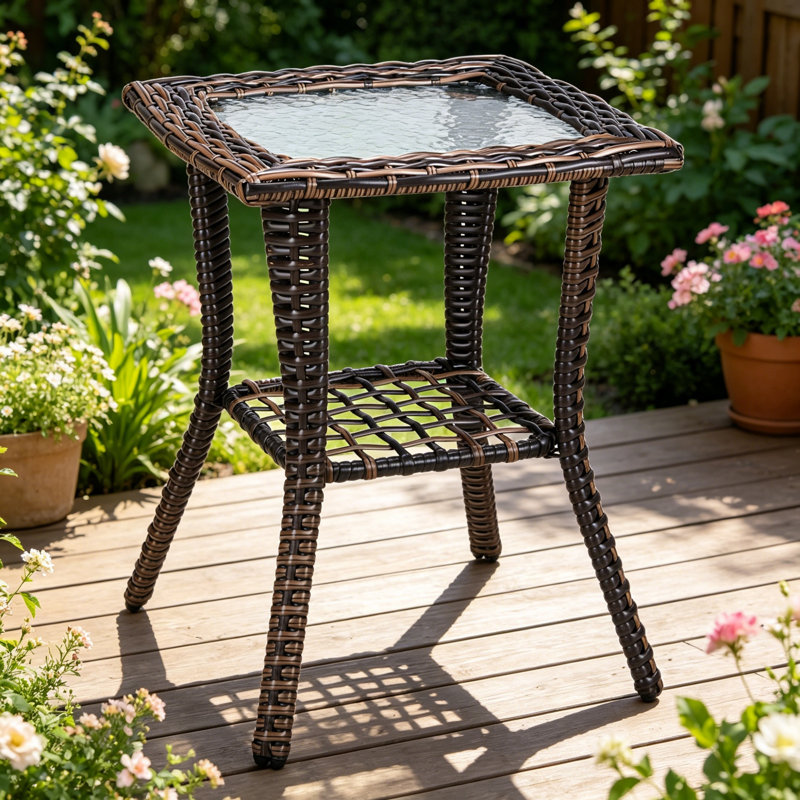 Metal Outdoor Side Table , 45.5cm cm W 45.5cm cm D