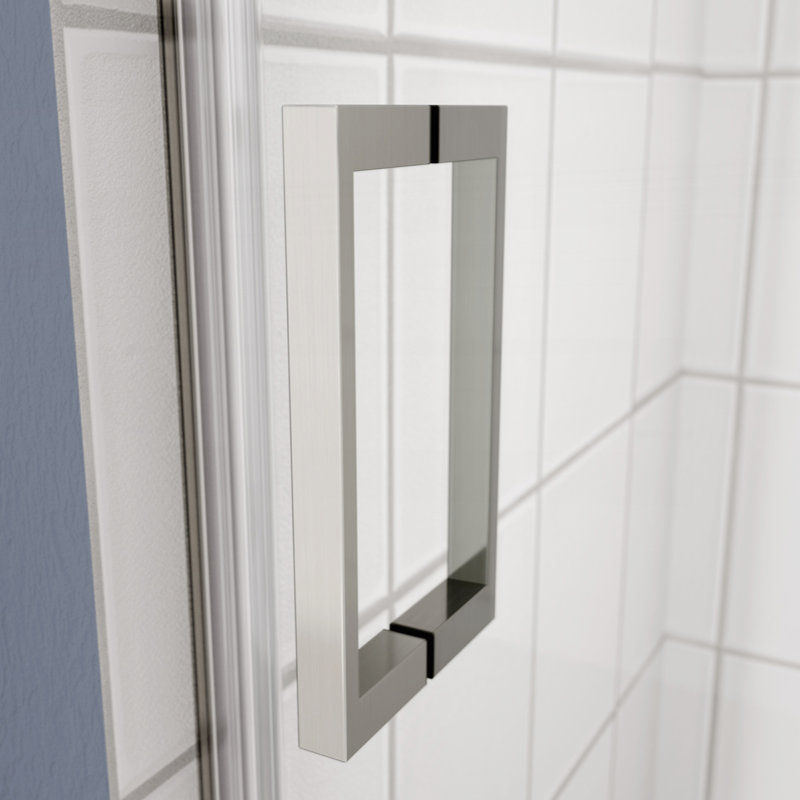 Porte de baignoire, porte coulissante, avec verre trempé de 5/16 po, Poli