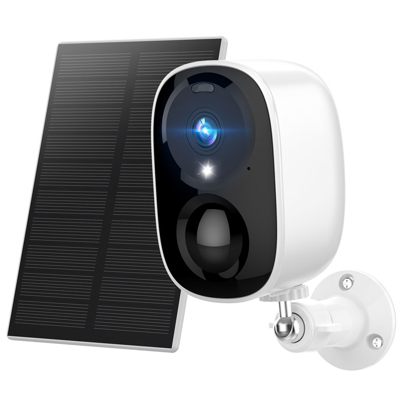 Solar Wireless Ip Home Camera Wifi HD 2K 3Mp Resolution Supports Battery Power, IP66 Waterproof And Artificial Intelligence Motion Detection.