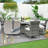 Artherine 6 - Person Wicker Patio Dining Set with Round Table , Cushions Included-1834966845