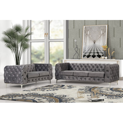 Gladys 2- Piece Velvet Livingroom Set