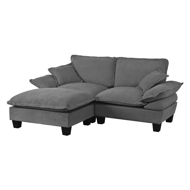 Canapé modulaire modulaire, canapé nuage avec conception de voilier, 1 repose-pieds mobile et 2 coussins moelleux inclus, chenille confortable pour le salon