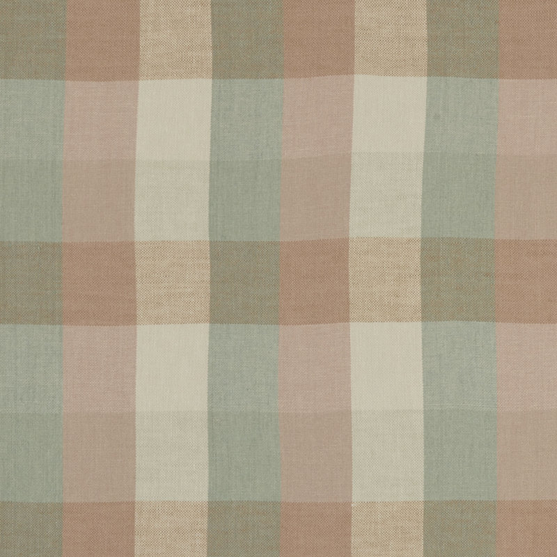 Castle Garden Austin Check Fabric, Mineral/Blush