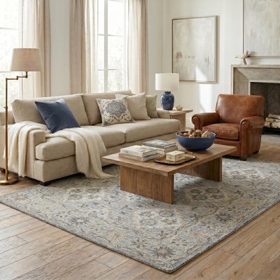 Tapis en laine naturel fait à la main Rhea 