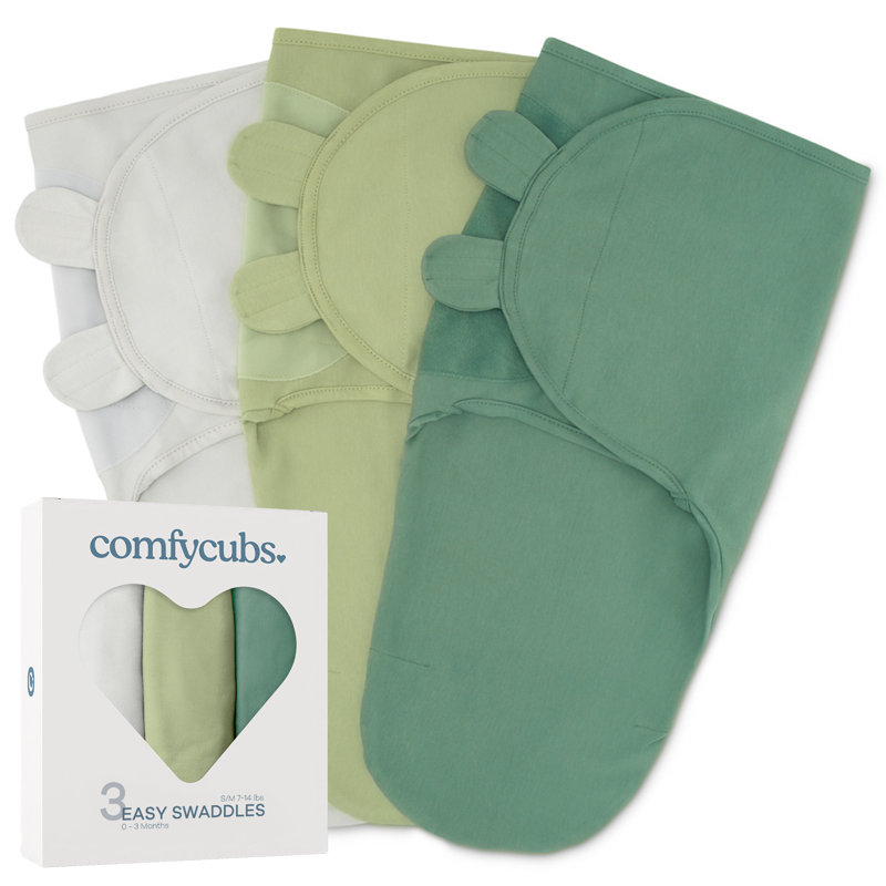 Comfy Cubs Swaddle Blanket Baby Girl Boy Easy Adjustable 3 Pack Infant Sleep Sack Wrap Newborn Babies, Small (0-3 month)