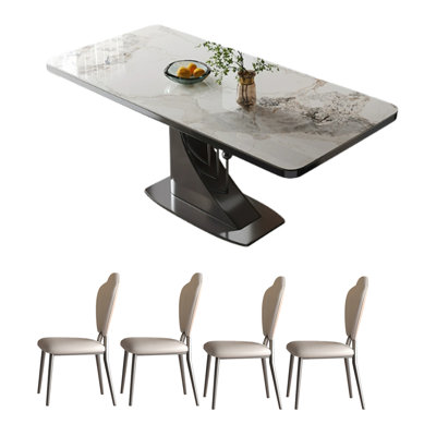 Sintered stone high-end dining table set