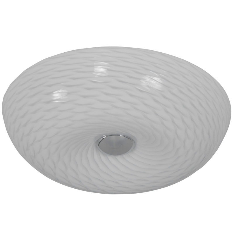 Swirled Flush Mount - French Feather - 12"W x 3.75"H, 3.75" H x 12" W x 12" D