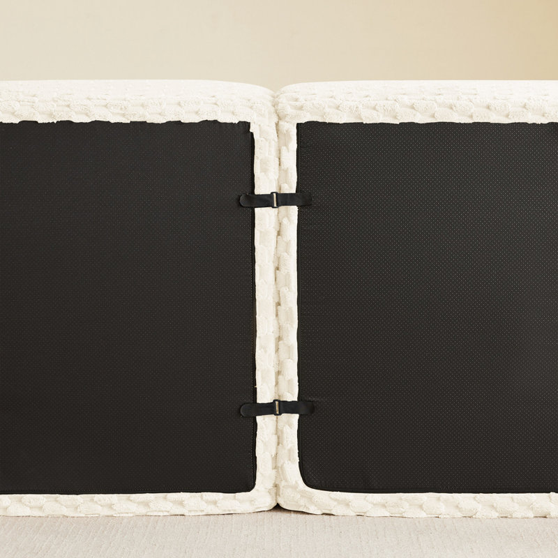 Canapé modulaire de 82 po pour le salon, tissu en flanelle, très texturé, canapé 2 places, canapé désossé, siège profond, connexion par boucle, conception antidérapante, sans assemblage