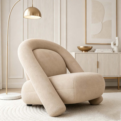 Méridienne, fauteuil d'appoint, fauteuil club décoratif en velours 32 pouces, avec un design spécial