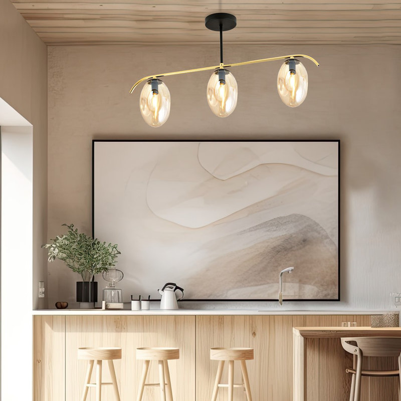 Linndale 3 - Light Unique/Statement Chandelier, Amber